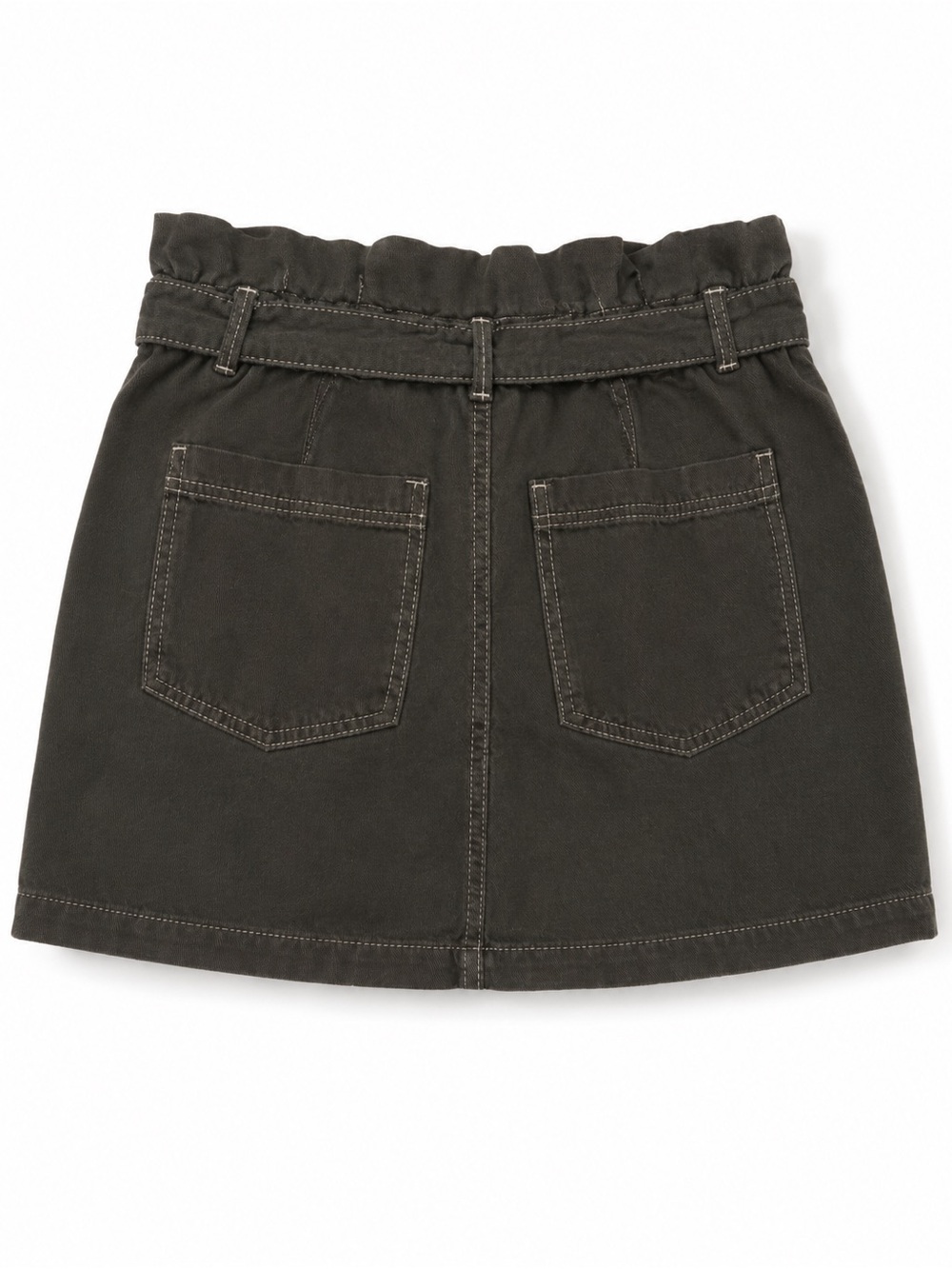 Free People Utility Paperbag Mini Skirt Olive Charcoal Size 8 - Picture 4 of 4